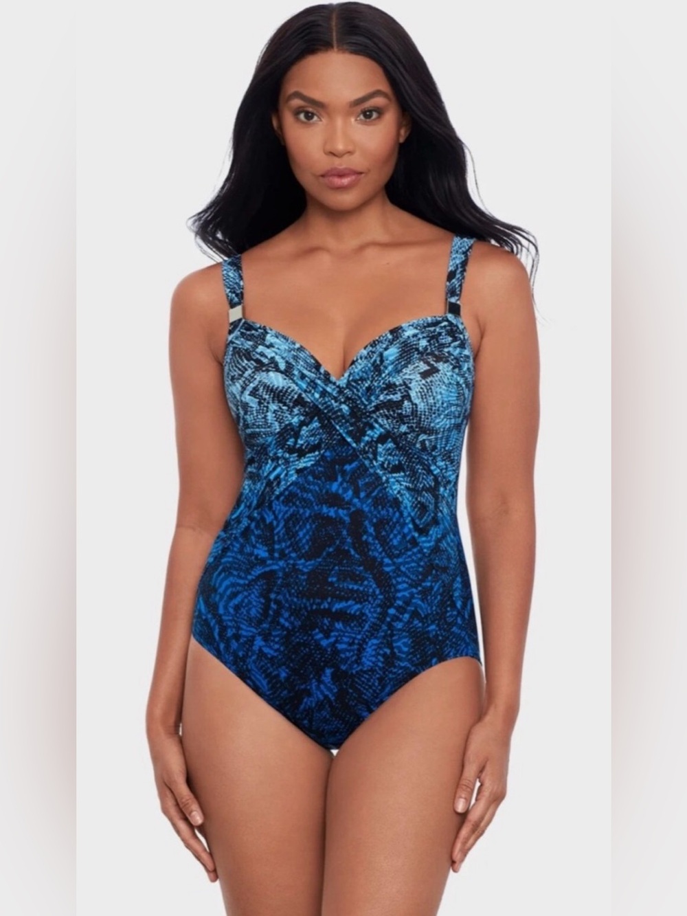 Miraclesuit Boa Blues Peregrina One Piece Swimsuit Women's US 12 NWT Snake Print